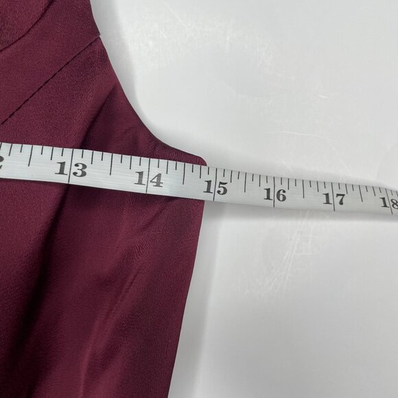 Morilee Madeline Gardner Bordeaux Satin One Shoulder Bridesmaid Dress Gown Sz 4 - Picture 10 of 14